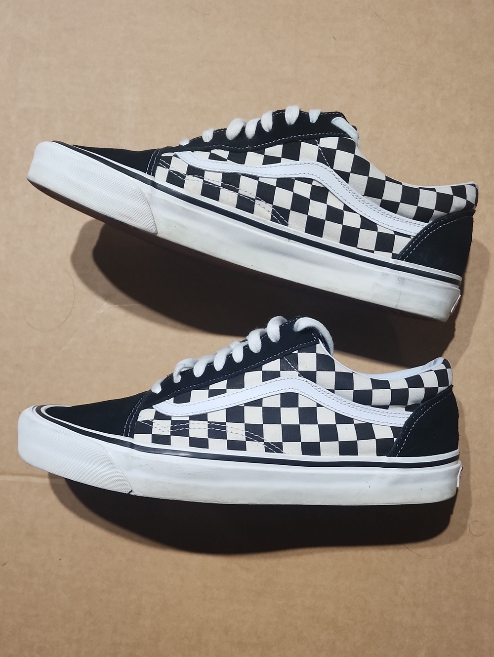 Vans Old Skool B&W Checkerboard Shoes Suede/Canvas  Men 12